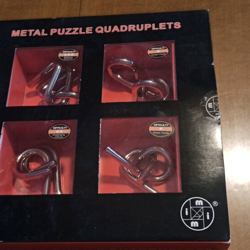 Metal puzzles used, set of 4 pieces