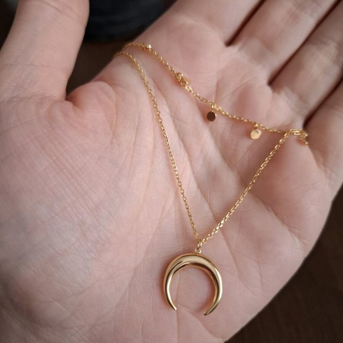 Silver 925 double necklace gold plated like new, gold color