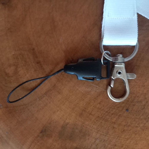 Large white keychain lanyard