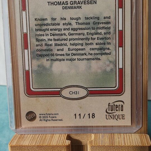 2025 Futera World Football Unique Edition 21 Cult Heroes Thomas Gravesen card near mint