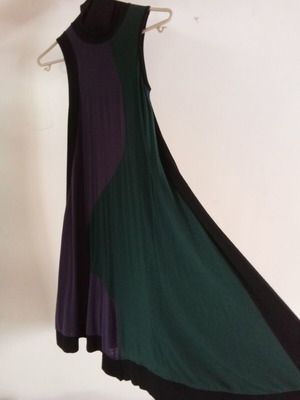 BSB Collection μάξι αμάνικο φόρεμα με ζιβάγκο και colorblock σχέδιο, μέγεθος Small