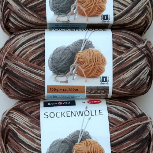 Sockenwolle knitting yarn set of 5, wool blend for socks