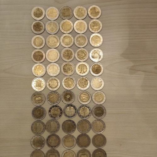 Collection of 55 different 2 euro commemorative coins