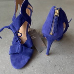 Women's high-heeled suede sandals H&M size 40 blue new
