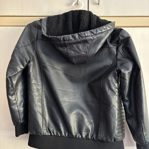 Bimbo Style kids leather jacket, black, size 12