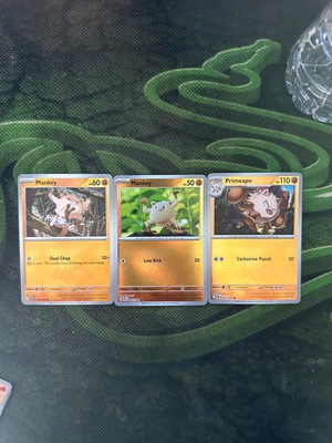 Pokemon Mankey and Primeape cards