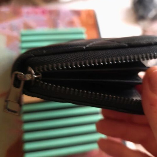 Women's large quilted wallet with star, black, new