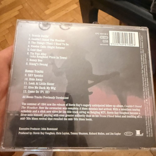 Stevie Ray Vaughan & Double Trouble Couldn't Stand the Weather CD like new, blues