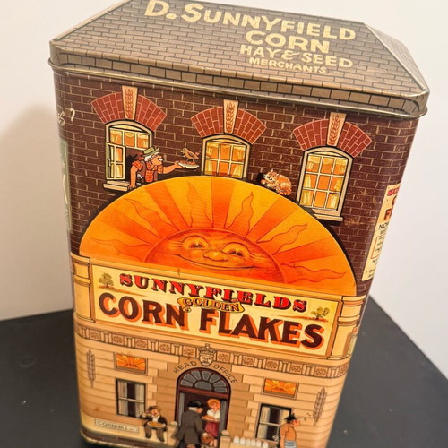 Cornflakes metal tin vintage used with promotional design