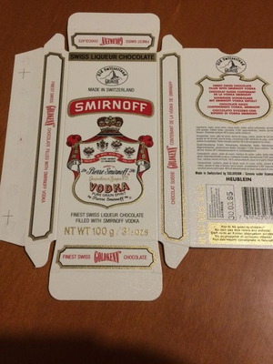 Smirnoff chocolate wrapper used (1995)