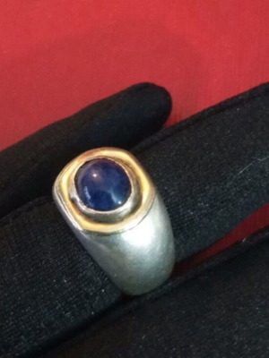 Lalaunis A21 585 925 Silver Gold Ring with Sodalite Used