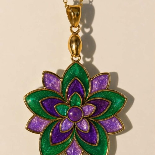 Lotus Bloom Handmade UV Resin Earrings and Necklace Set