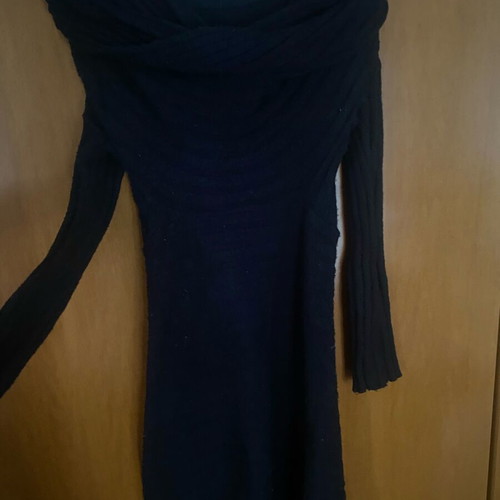 Black A-Style dress with double collar, like new