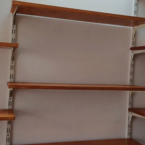 Store shelves made of marine plywood with bases like new