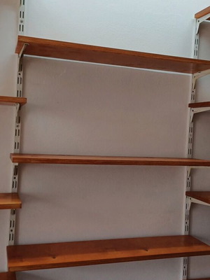 Store shelves made of marine plywood with bases like new