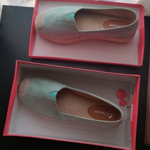 Espadrilles size 39 like new, suede green pistachio-beraman