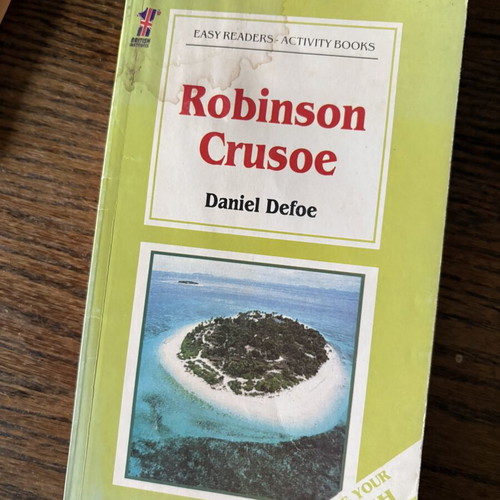 Set of 3 English books used, Robinson Crusoe, Stories of Detection, Family Dancing