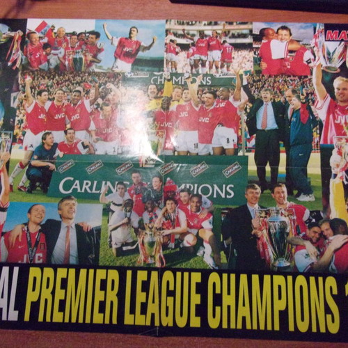 Arsenal Premier League Champions 1998 Poster large double-sided Newcastle