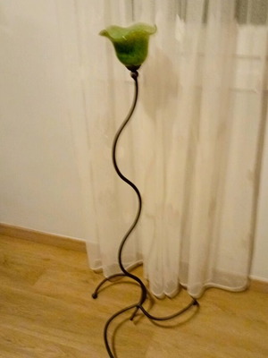 Candlestick floor standing with blown glass, like new