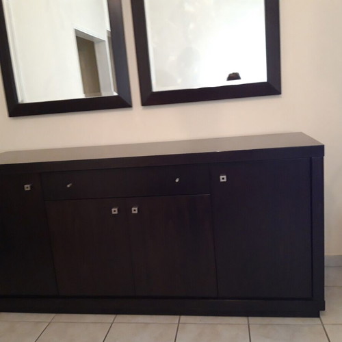 Wenge wood buffet with 2 mirrors like new
