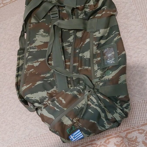 Pentagon camouflage military bag used with wear on 4 bottom corners