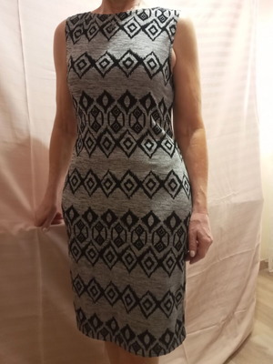 Elastic dress used sleeveless, black and silver