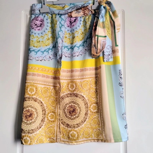 Wrap skirt satin elegant midi colorful, new condition