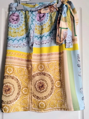 Wrap skirt satin elegant midi colorful, new condition