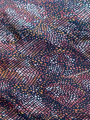 Black fabric with multicolor polka dots, 2.50x1.50 m