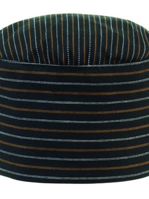 Cooking Hat by Ego Chef Cacao Striped Brown One Size