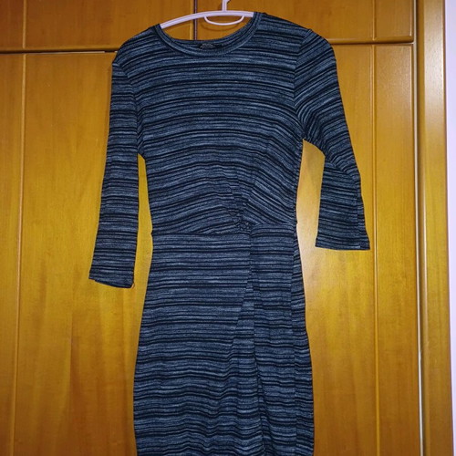 Bershka dress black gray anthracite with 3/4 sleeves size Medium like new