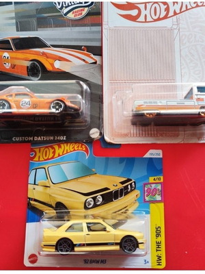 Hot Wheels collectible set of 3 cars – Datsun 240Z, Volkswagen Pickup, BMW M3