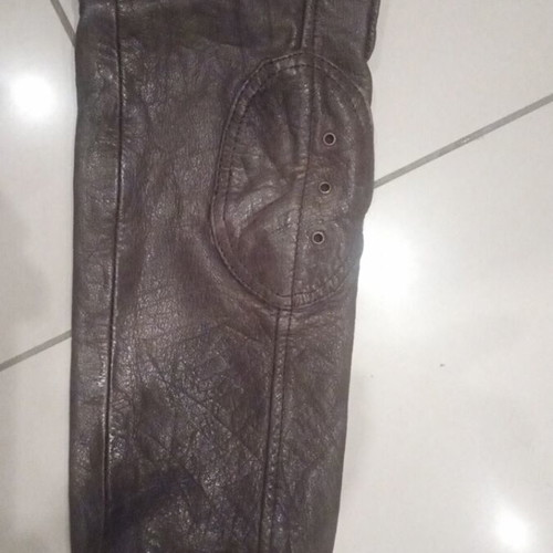 Leather jacket retro used, brown, small size