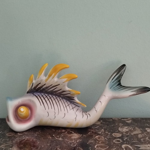Ceramic Fish Ronzan vintage, like new, Italian Art Deco