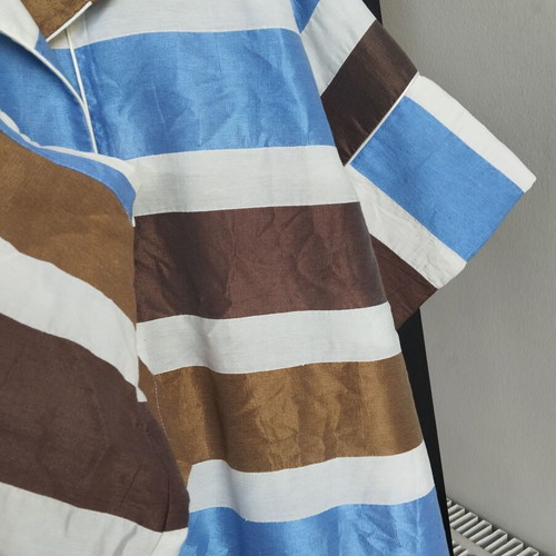 Dorina Savva taffeta set medium large like new, blue and brown