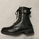 Tommy Hilfiger biker boots with gold details, size 38, black