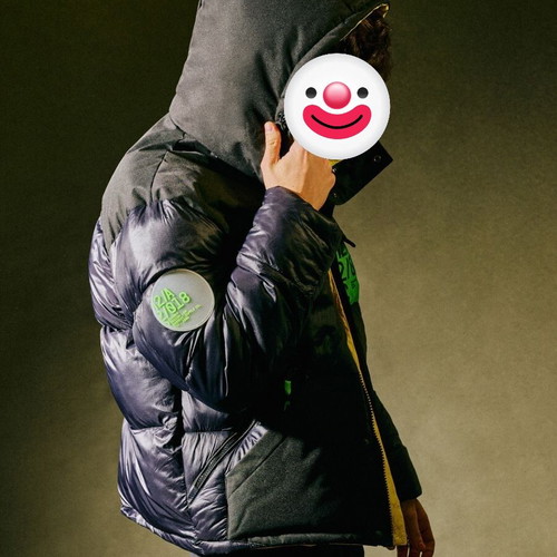 Cropp inflatable jacket with hood new, size Large, black-yellow