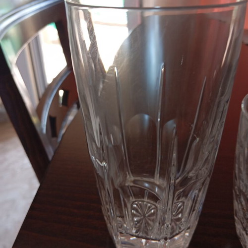 Crystal glasses set of 12, 6 tall and 6 short