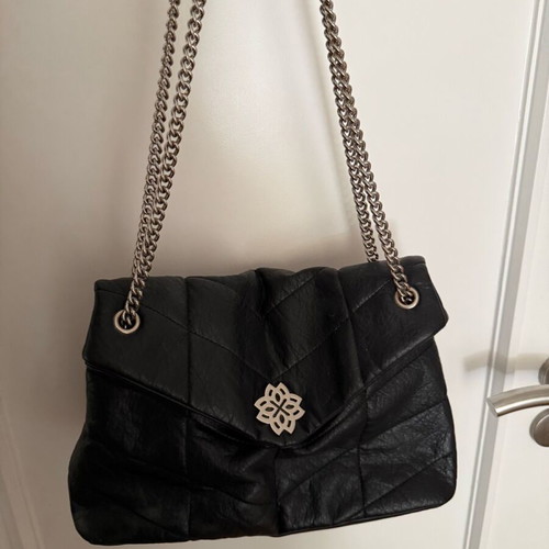 Migato shoulder bag used, black with silver details