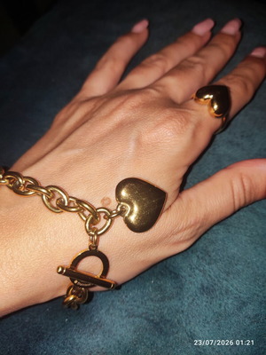 Stainless Steel Bracelet with Heart Pendant new