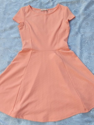 Bershka women's dress new, summer, short-sleeve, size L, coral