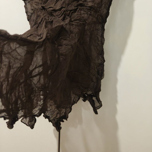 Thin silk blouse, brown, size M