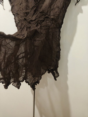 Thin silk blouse, brown, size M
