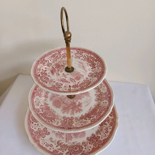 Burgenland three-tier serving platter used, porcelain