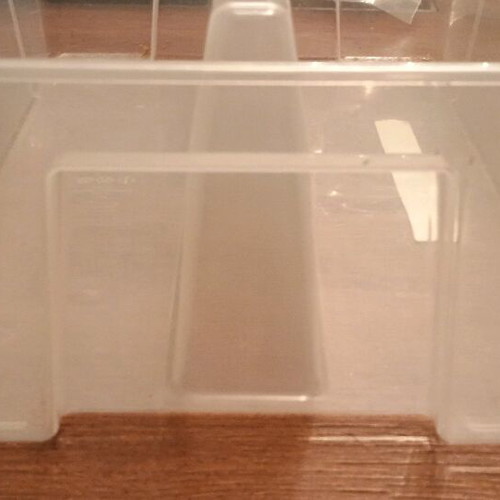 Storage container used, dimensions 25x37x12 cm