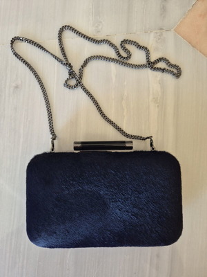 DVF clutch bag σαν καινούργιο, μπλε ponyhair δέρμα