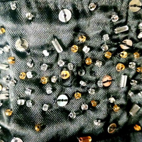 In Wear top black with embroidered sequins like new, size L