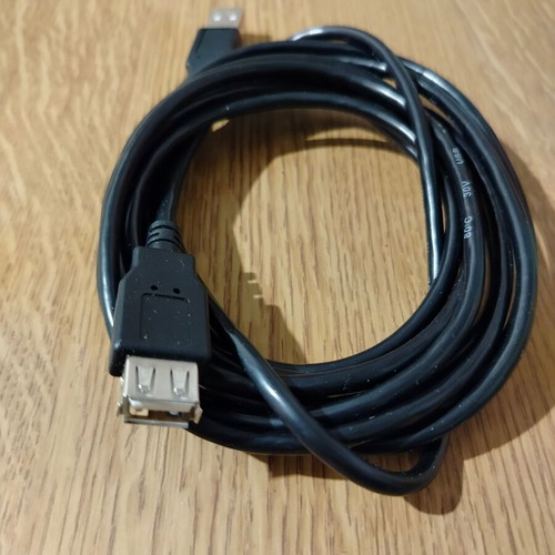 Cable USB A Male - A Female extension 3m black like new