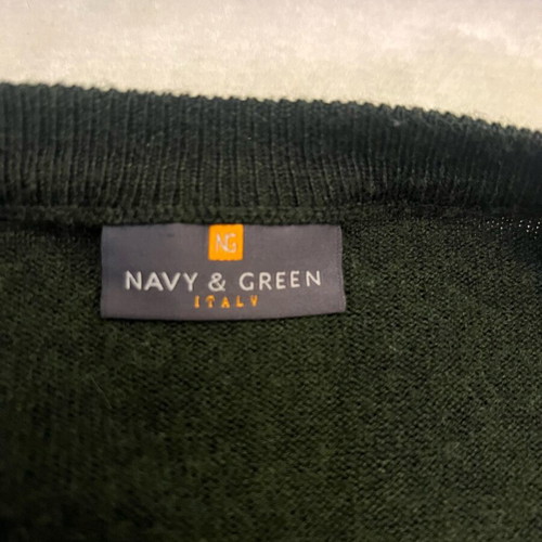 Navy green wool sweater used, size XL