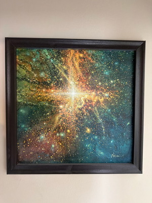 Πίνακας Δημήτρης Ναλμπάντης σαν καινούργιος, σύγχρονη αφαιρετική τέχνη